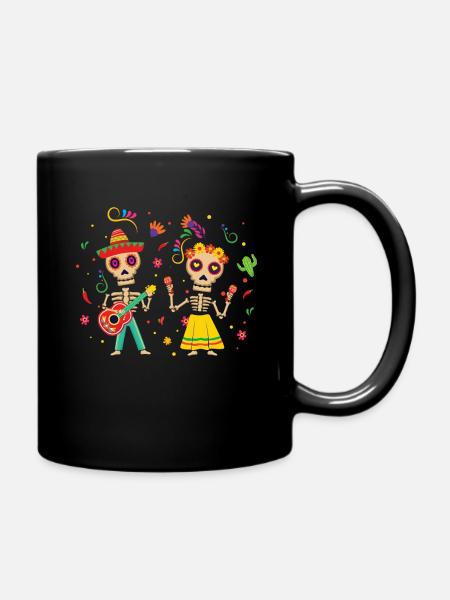 Squelette dansant Muertos Jour De Mort Partie - Mug uni - noir
