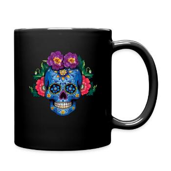 Mexikanisches Skelett Muertos Tag Des Toten Halloween - Tasse einfarbig - Schwarz - Rechts