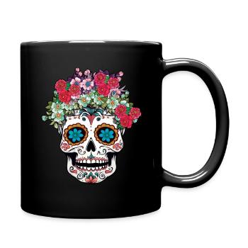 Dia De Los Muertos Tag Des Toten Halloween Schädel - Tasse einfarbig - Schwarz - Rechts