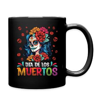 Dia De Los Muertos Tag Der Toten Mexikanische Catrina - Tasse einfarbig - Schwarz - Rechts
