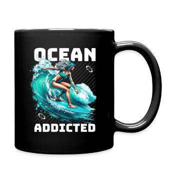 Surf accro à l’océan - Mug uni - noir - Droite