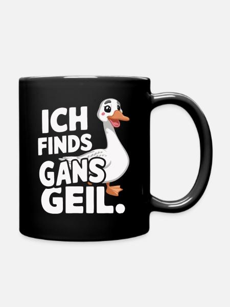 Gans Gänse Tier Bauernhof - Tasse einfarbig - Schwarz