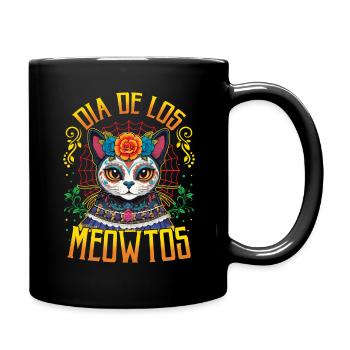 Dia De Los Cat Muertos Day Of Dead Halloween - Full Colour Mug - black - Right