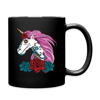 Licorne Muertos Jour des morts Halloween - Mug uni - noir - Droite