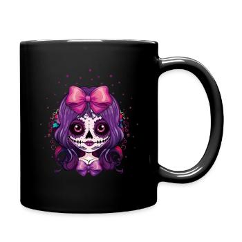 Fee Calavera Muertos Tag der Toten Halloween - Tasse einfarbig - Schwarz - Rechts