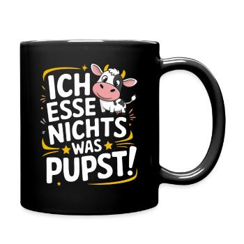 Vegetarier Veganer Tierschutz Tierrecht Veggie - Tasse einfarbig - Schwarz - Rechts