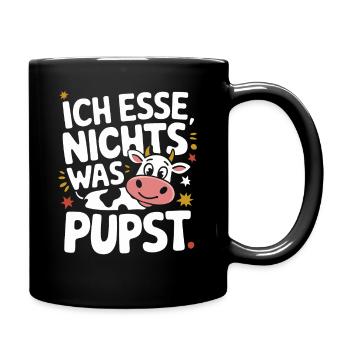 Vegetarier Veganer Tierschutz Tierrecht Veggie - Tasse einfarbig - Schwarz - Rechts