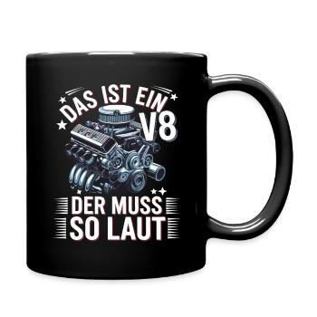 V8 Engine 8 Cylinder Displacement Car Tuning Tuner - Full Colour Mug - black - Right