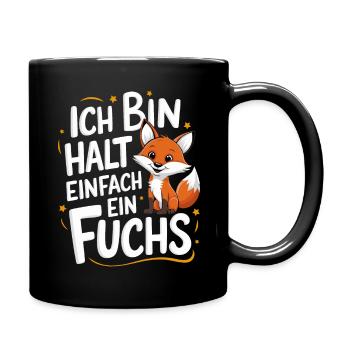 Fuchs Füchse Wildtier Waldtier Rotfuchs - Tasse einfarbig - Schwarz - Rechts
