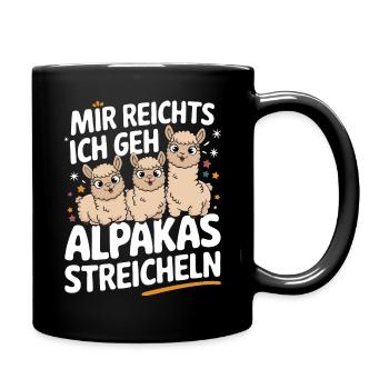 Alpaca llama alpacas animal - Full Colour Mug - black - Right