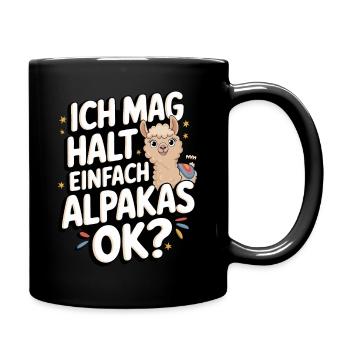 Alpaca llama alpacas animal - Full Colour Mug - black - Right