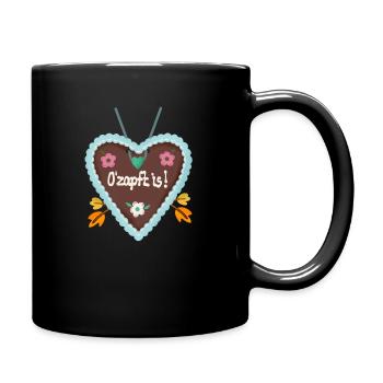 Lebkuchenherz O zapft is - Tasse einfarbig - Schwarz - Rechts