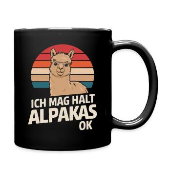 Alpaca llama alpacas animal - Full Colour Mug - black - Right