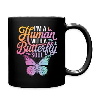 Butterfly Monarch Butterfly Colorful Butterflies - Full Colour Mug - black - Right