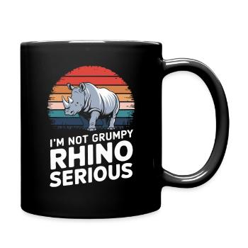 Nashorn Rhinozeros - Tasse einfarbig - Schwarz - Rechts