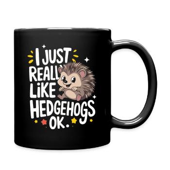 Igel Stachelig Tier Igel - Tasse einfarbig - Schwarz - Rechts