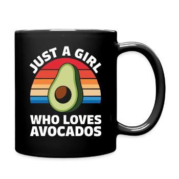 Avocado Food Guacamole Vegan - Full Colour Mug - black - Right