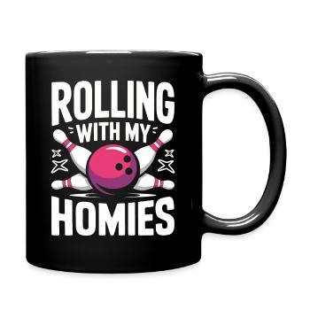 Bowling Bowler Pin Ball Bowling Ball - Tasse einfarbig - Schwarz - Rechts