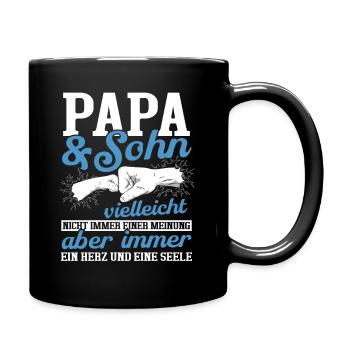 Papa und Sohn - Tasse einfarbig - Schwarz - Rechts