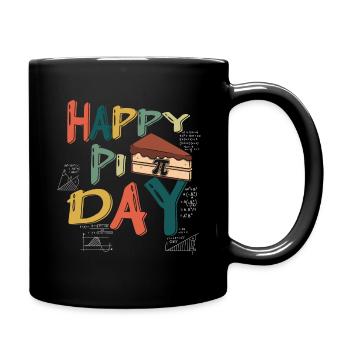 Celebrate Pi Day with Happy Pi Day Design - Full Colour Mug - black - Right