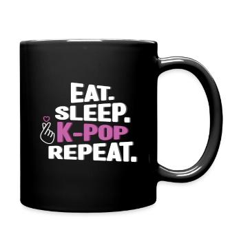 Manger Dormir K-Pop Répéter Fan Langue - Mug uni - noir - Droite