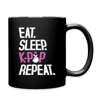 Eat Sleep K-Pop Repeat Lifestyle - Full Colour Mug - black - Right