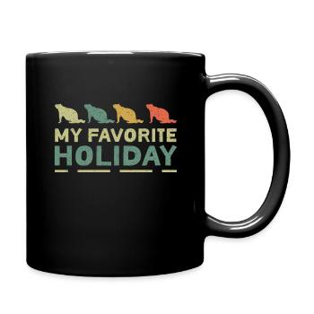 Silhouette de chats Mes vacances préférées - Mug uni - noir - Droite