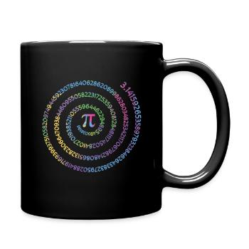 Pi Day: 3.14159265359 Spiral Rainbow - Full Colour Mug - black - Right