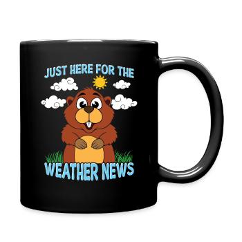 Just here for the weather news - Full Colour Mug - black - Right