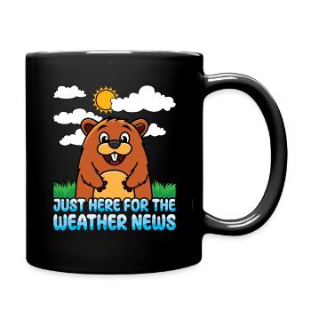 Niedlicher Murmeltier Wetter Spaß - Tasse einfarbig - Schwarz - Rechts
