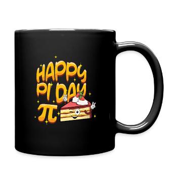 Happy Pi Day Cake Illustration - Full Colour Mug - black - Right