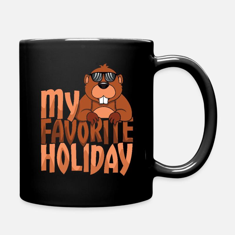 Mon humour préféré sur la marmotte du jour - Mug uni - noir