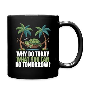 Relaxed like a turtle - Full Colour Mug - black - Right