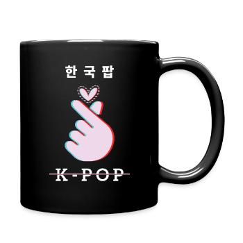K-Pop Liebe Zeichen Hand Geste - Tasse einfarbig - Schwarz - Rechts