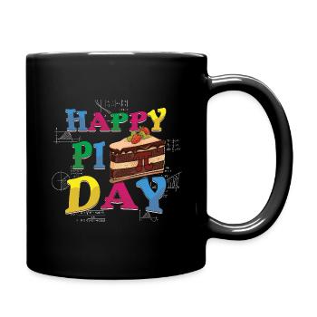 Bonne journée Pi avec gâteau et maths - Mug uni - noir - Droite