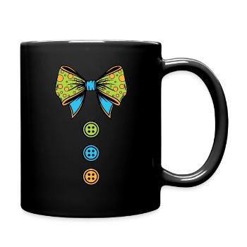 Carnival Colorful Bow with Buttons - Full Colour Mug - black - Right