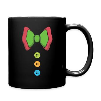 Carnival colorful bow tie and buttons - Full Colour Mug - black - Right