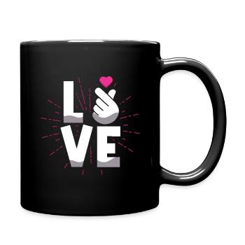 Liebe Ausdruck Handgesten Herz - Tasse einfarbig - Schwarz - Rechts