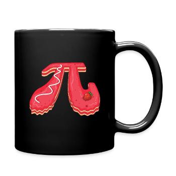 Sweet Pi Day Motif with Strawberry Cake - Full Colour Mug - black - Right