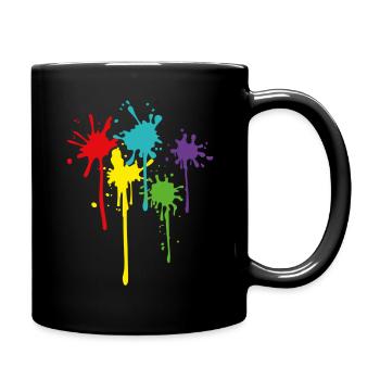 Carnaval Couleurs vives Taches Éclaboussures de couleur - Mug uni - noir - Droite