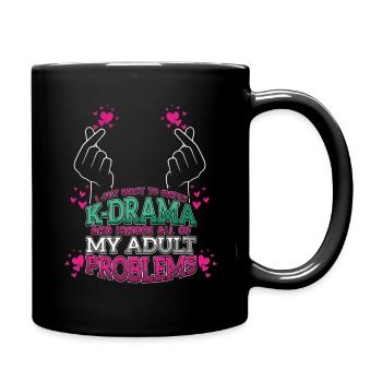 K-Drama Lover Slogan Humorous Saying - Full Colour Mug - black - Right