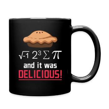 Pi Day: It Was Delicious Math Humor - Full Colour Mug - black - Right