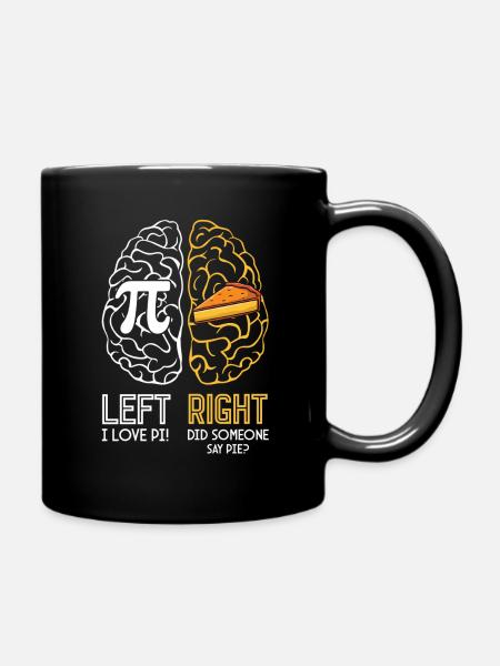 Pi Tag Cerveau Gauche Droite Humour J’aime Pi - Mug uni - noir