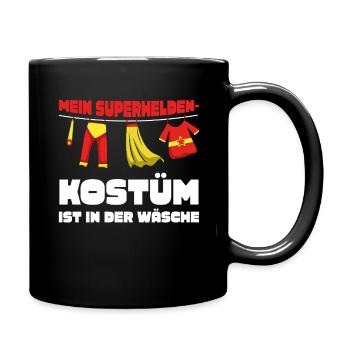 Karneval Mein Superheldenkostüm Ist In Der Wäsche - Tasse einfarbig - Schwarz - Rechts