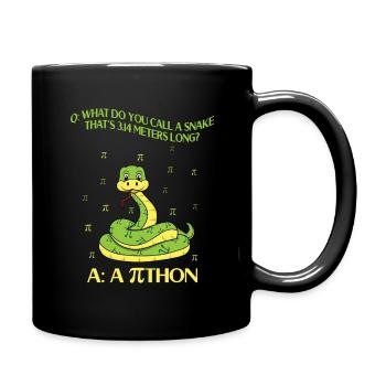 Pi-Tag Fun: What do you call a 3.14 meter long - Full Colour Mug - black - Right