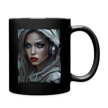 Femme post-apocalyptique avec casque - Mug uni - noir - Droite