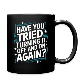 Technischer Support Computerfreak Nerd - Tasse einfarbig - Schwarz - Rechts