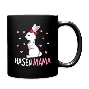 Maman lapin aimante avec du cœur - Mug uni - noir - Droite