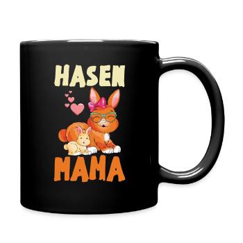 Bunnies Mom Loving Bunny Family Illustration - Full Colour Mug - black - Right