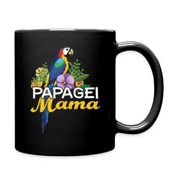 Parrot Mom Colorful Floral Motif - Full Colour Mug - black - Right